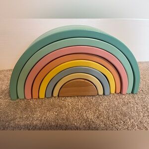 Wooden Rainbow Stacking Toy - Pastel Multi-Color